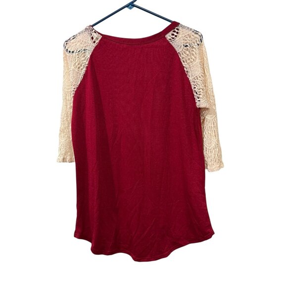 Womens Christmas Graphic Top W/Lace Sleeves  Camper Design Merry Little Christma - Picture 5 of 5